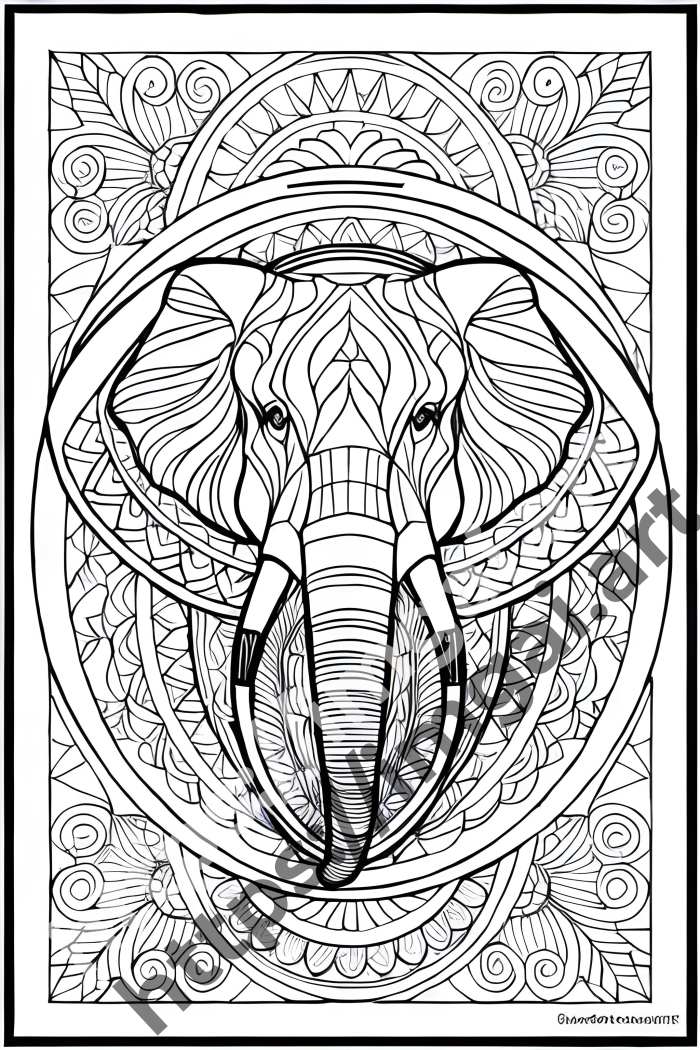  Раскраска elephant (дикие животные). №702