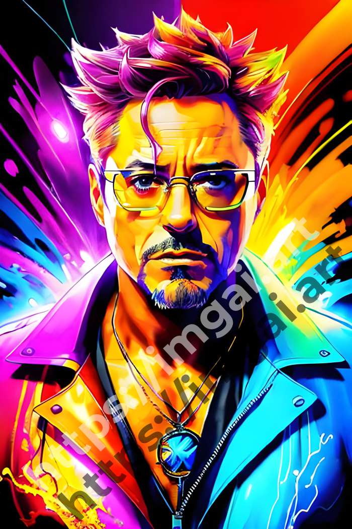  Постер Robert Downey Jr. (актеры)  в стиле Клипарт. №703