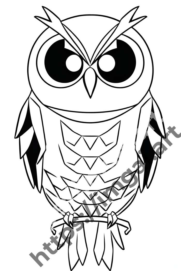  Раскраска owl (птицы)  в стиле Low-poly. №704