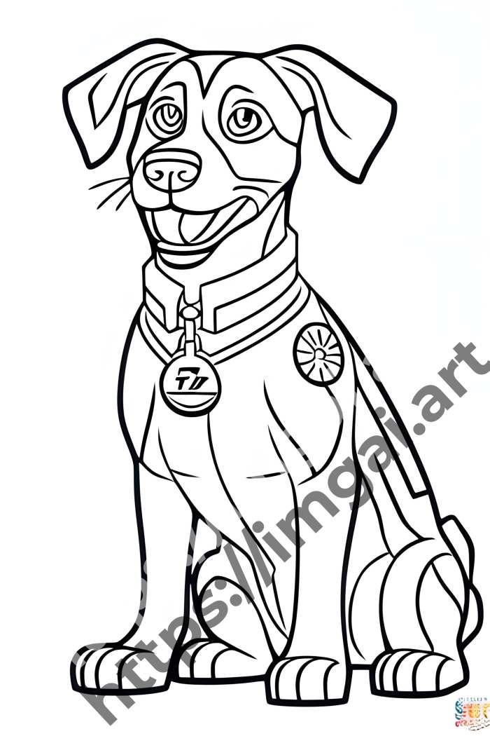  Раскраска dog (домашние животные). №709