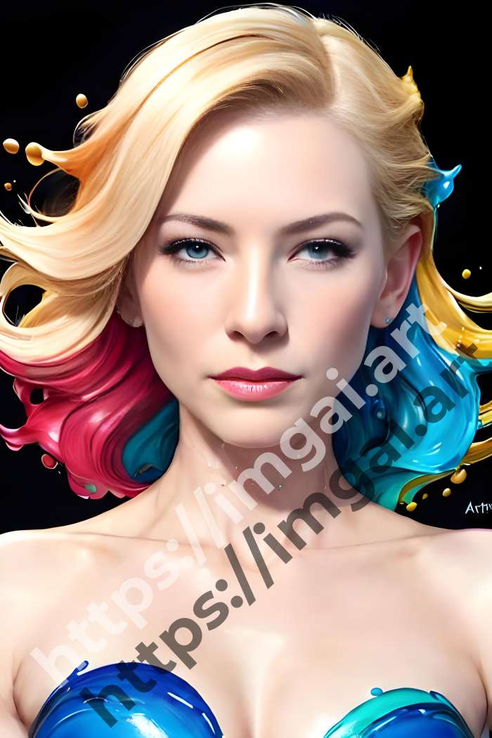  Постер Cate Blanchett (актеры)  в стиле Splash art. №723