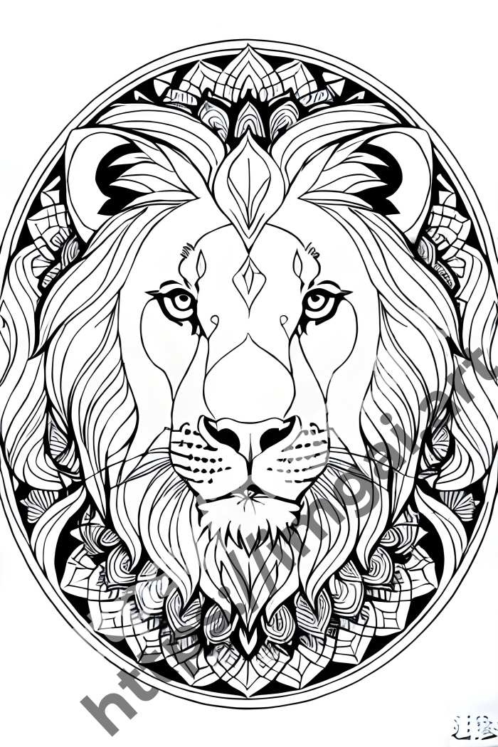  Раскраска lion (дикие кошки)  в стиле Disney. №726