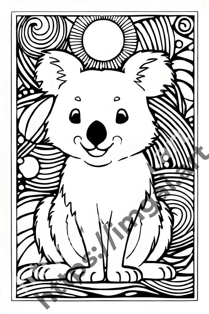  Раскраска koala (дикие животные). №727