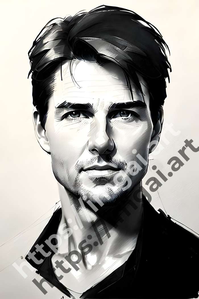  Постер Tom Cruise (актеры)  в стиле Low-poly, Набросок. №739