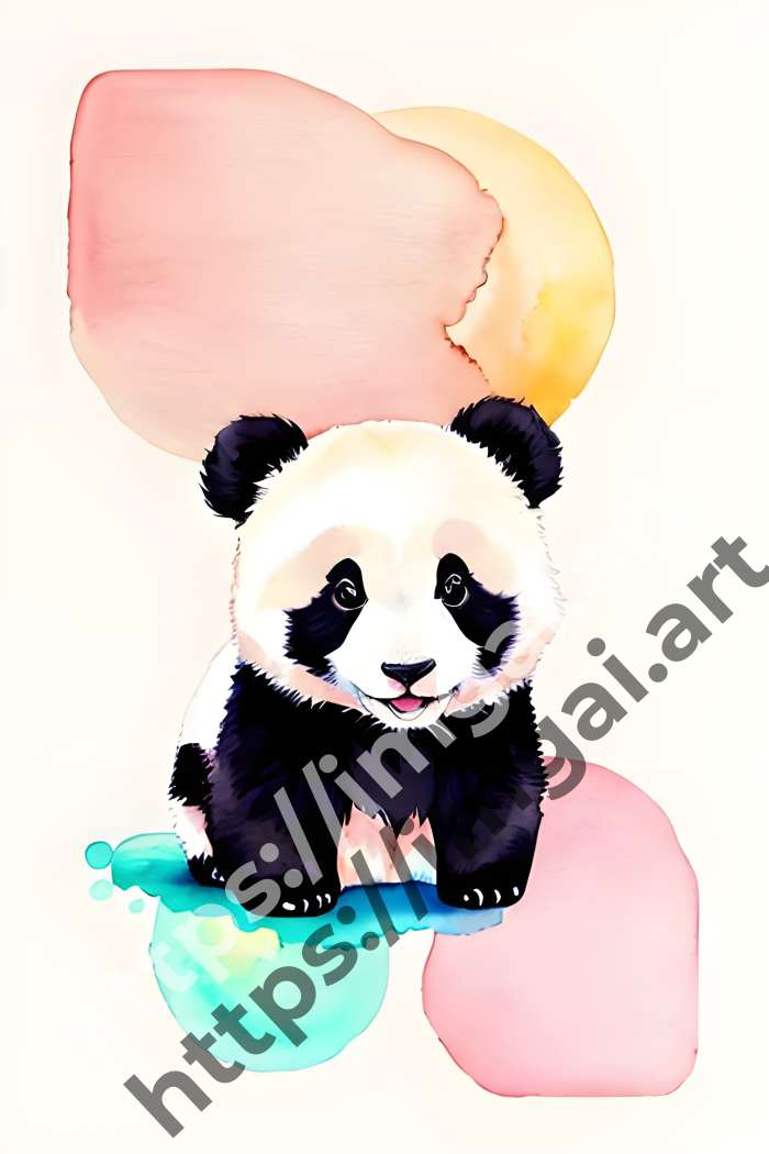  Принт panda (дикие животные)  в стиле Акварель. №747