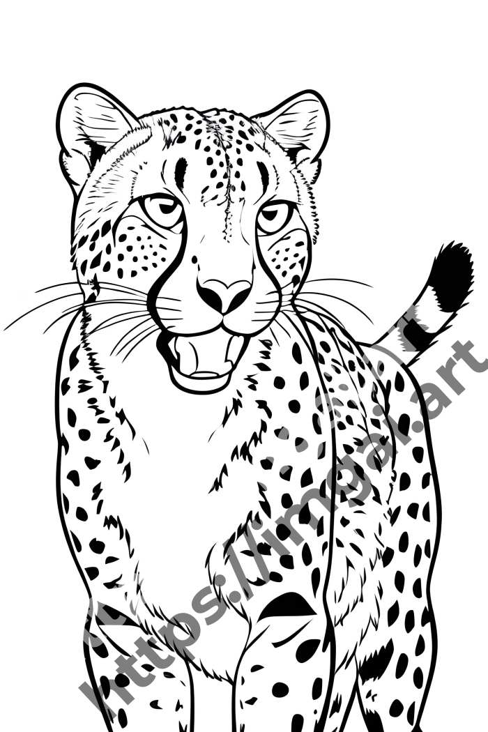  Раскраска cheetah (дикие кошки)  в стиле Disney. №751