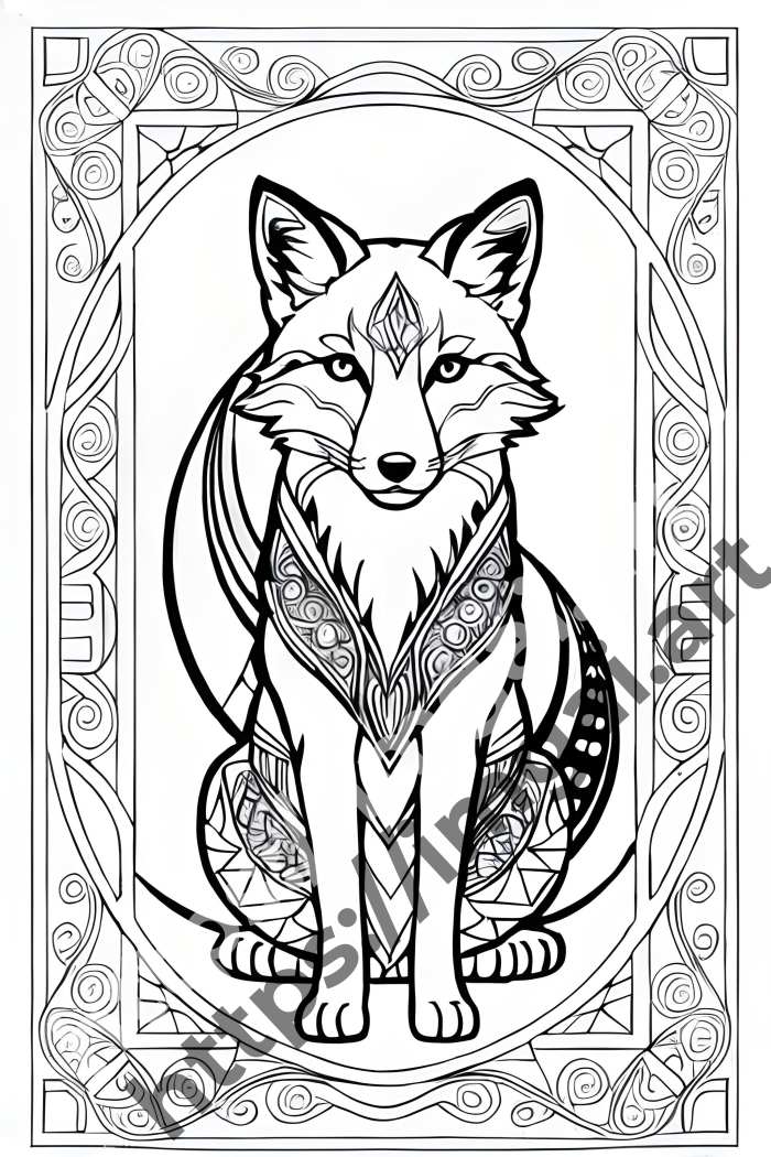  Раскраска fox (дикие животные). №755