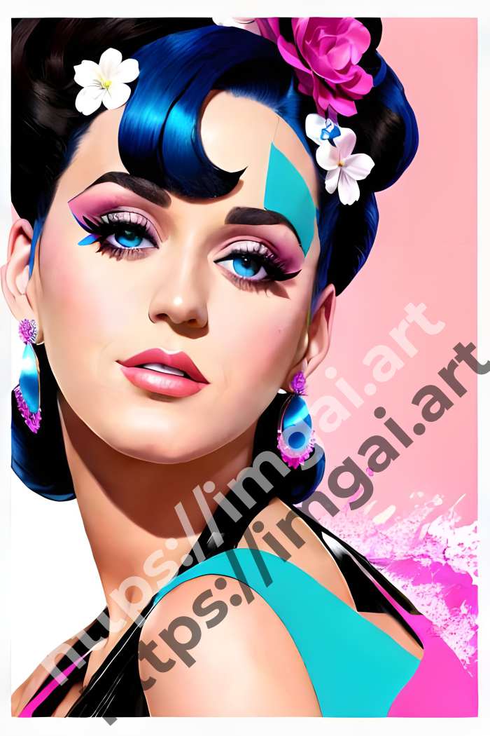  Постер Katy Perry (певцы)  в стиле Splash art. №766