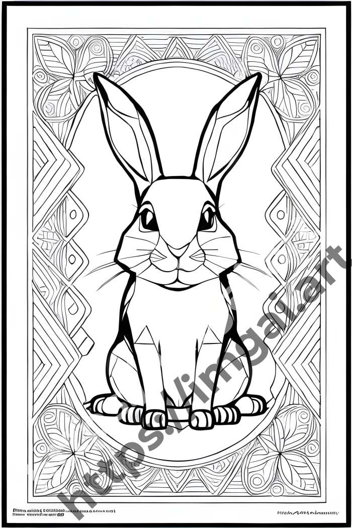  Раскраска rabbit (домашние животные)  в стиле Low-poly. №767