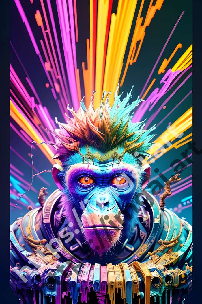  Постер monkey (дикие животные). №776