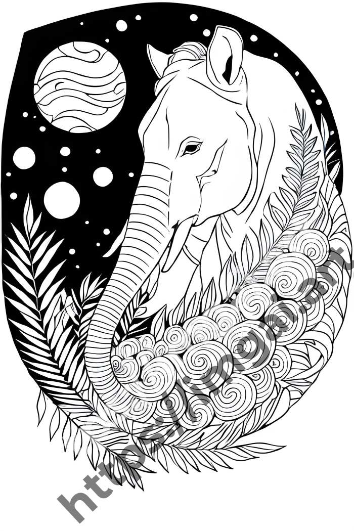  Раскраска elephant (дикие животные). №785