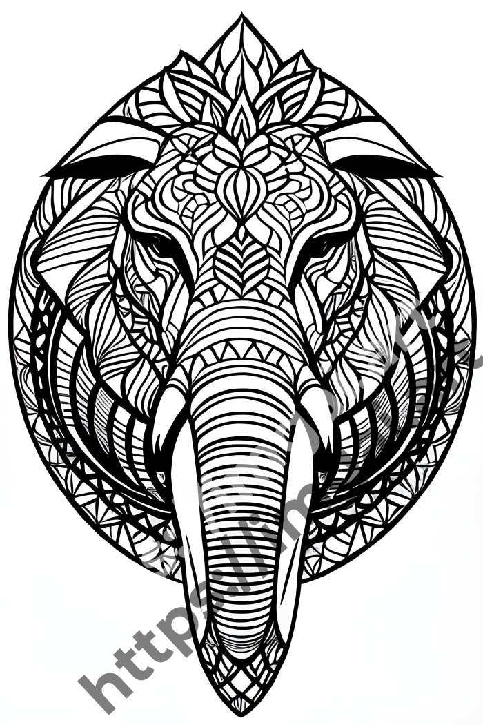  Раскраска elephant (дикие животные)  в стиле Disney. №791