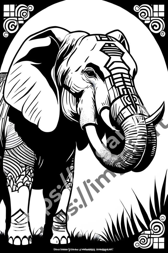  Раскраска elephant (дикие животные). №821