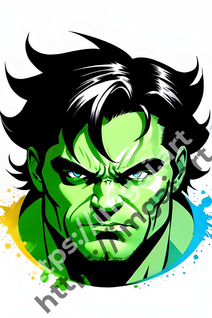  Принт Hulk (герои)  в стиле Splash art, Граффити. №822
