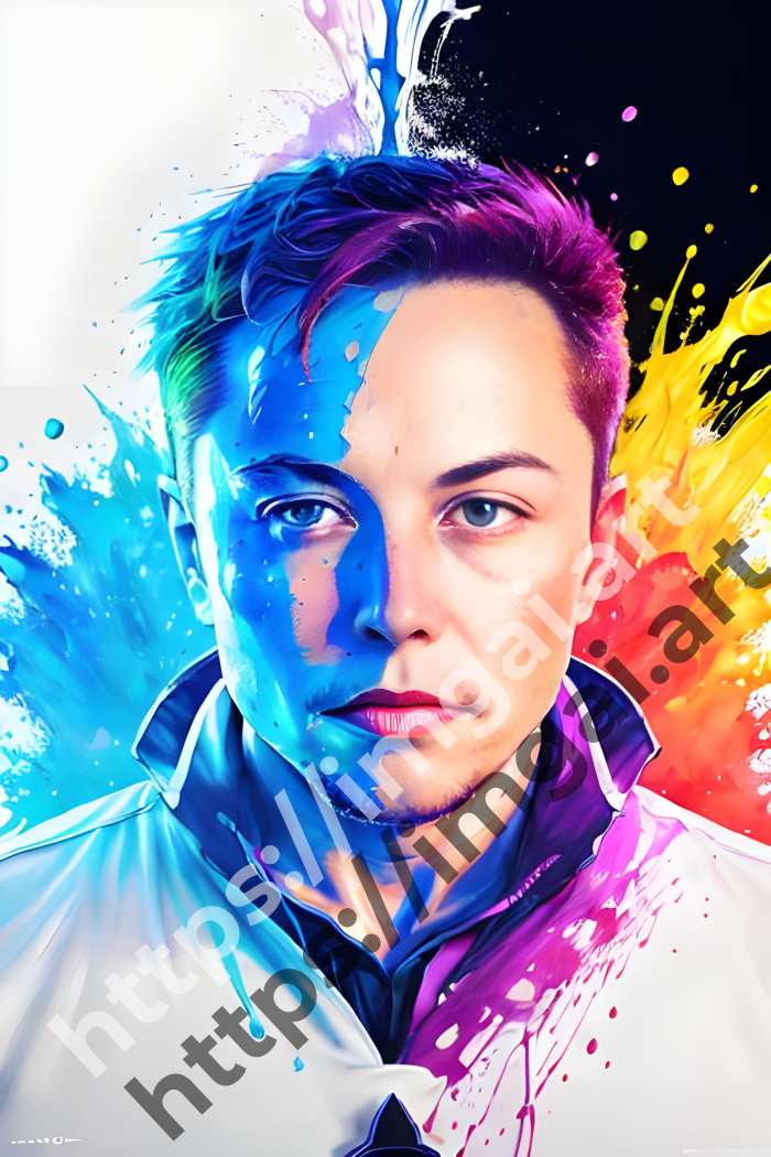  Постер Elon Musk (другие знаменитости)  в стиле Splash art. №839