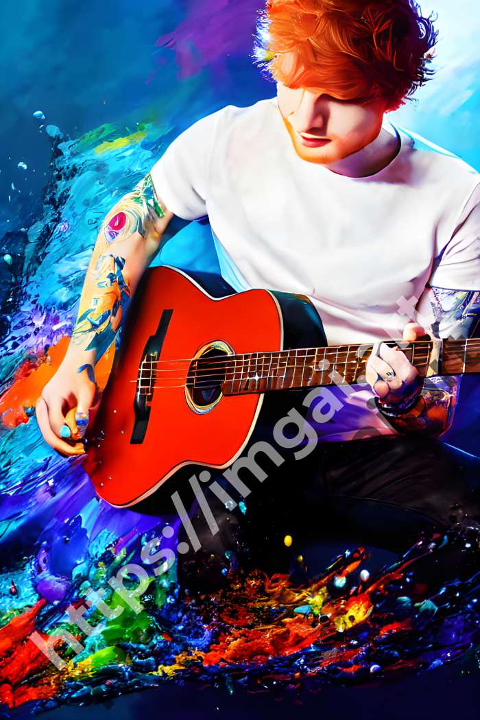  Постер Ed Sheeran (певцы)  в стиле Splash art. №84