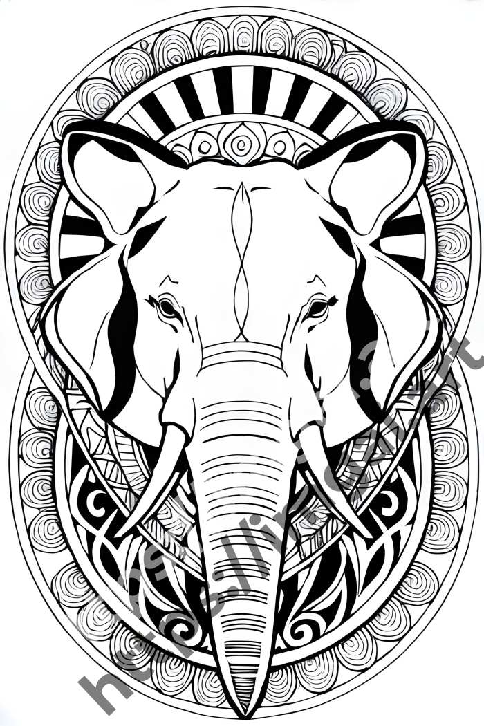  Раскраска elephant (дикие животные). №843