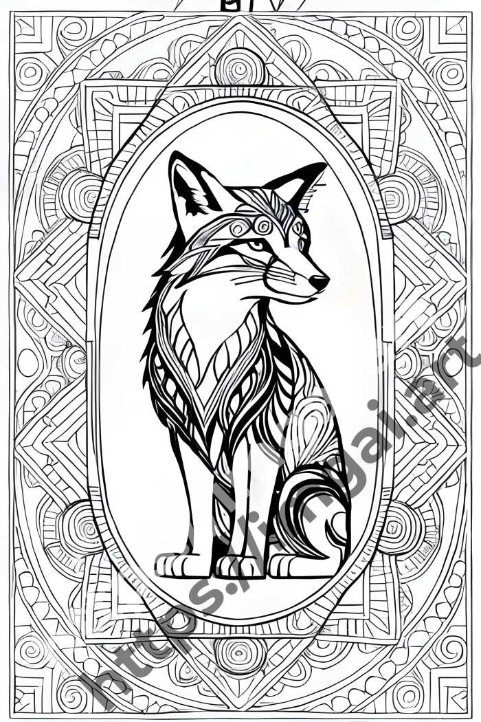  Раскраска fox (дикие животные). №863