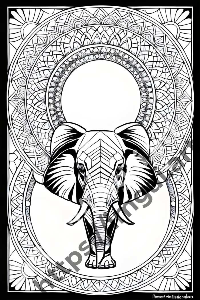  Раскраска elephant (дикие животные). №873