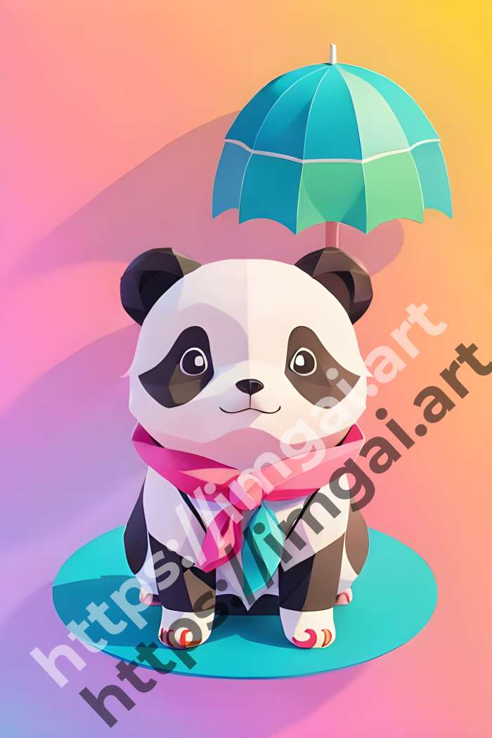  Принт panda (дикие животные)  в стиле Splash art. №881
