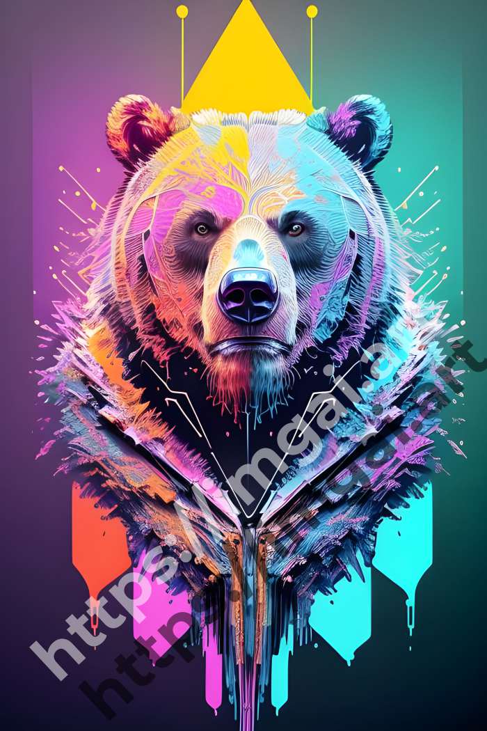  Постер bear (дикие животные)  в стиле Клипарт. №89