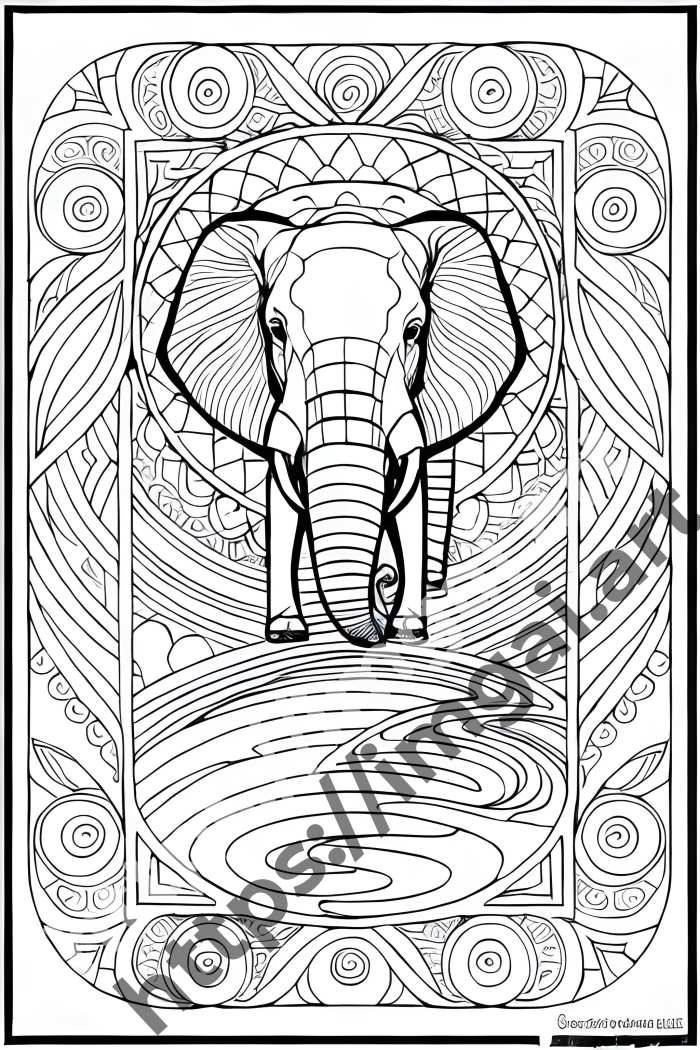  Раскраска elephant (дикие животные). №919