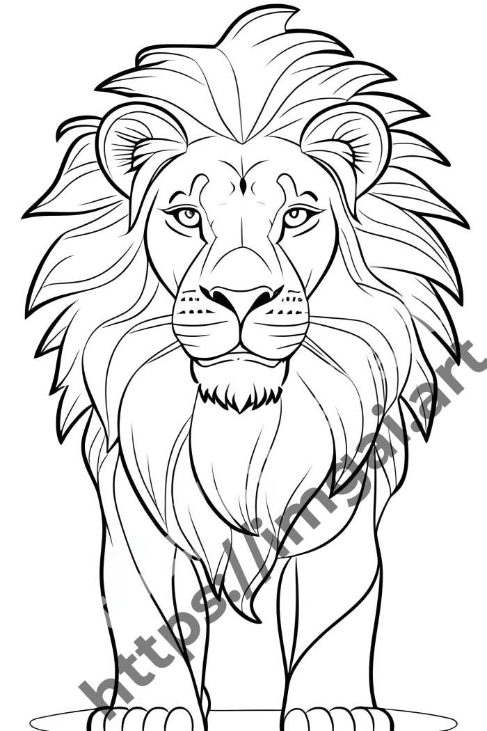  Раскраска lion (дикие кошки)  в стиле Disney. №932