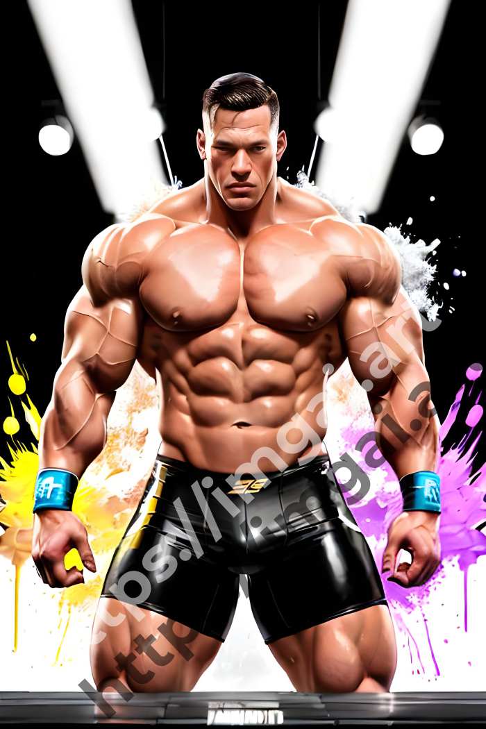  Постер John Cena (рестлеры)  в стиле Splash art. №933