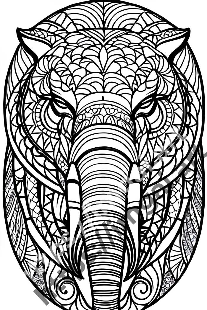  Раскраска elephant (дикие животные). №943