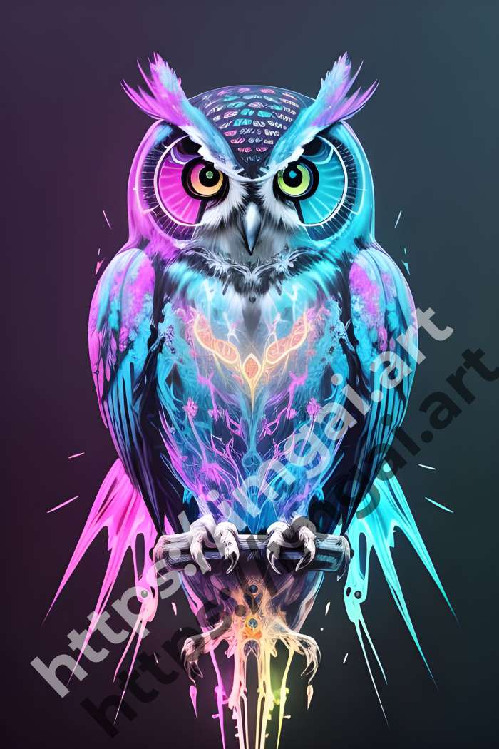  Постер owl (птицы)  в стиле Клипарт. №944