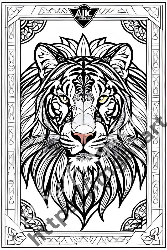  Раскраска lion (дикие кошки). №95