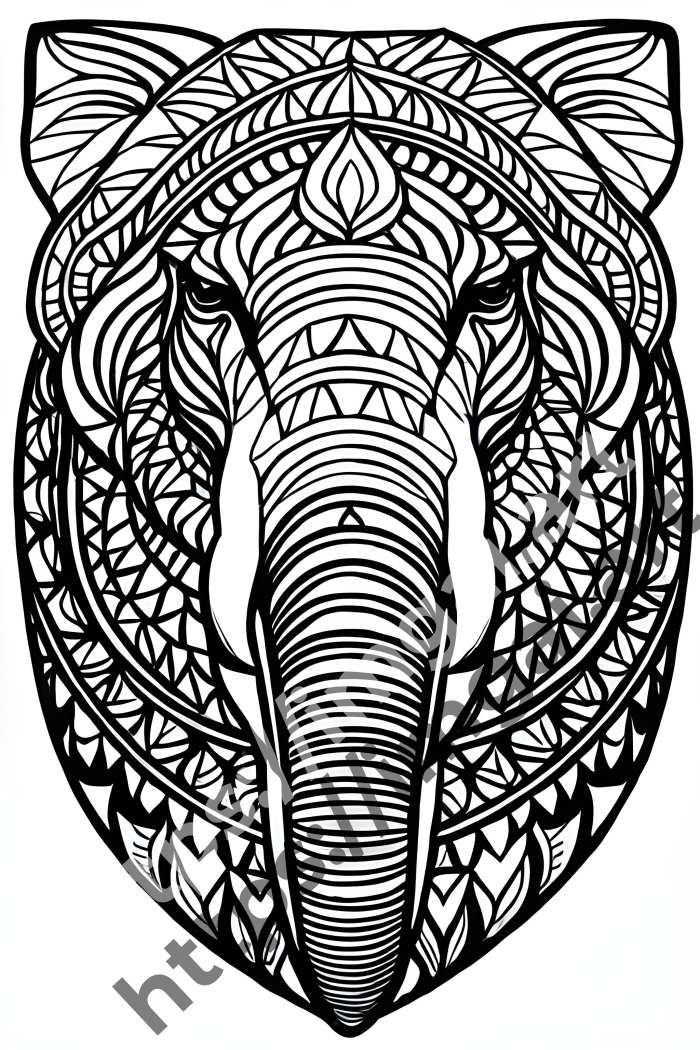  Раскраска elephant (дикие животные). №958