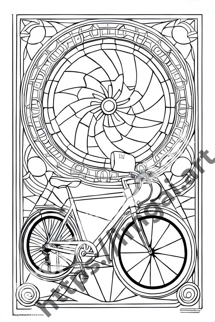  Раскраска Bicycle (транспорт)  в стиле Low-poly. №973