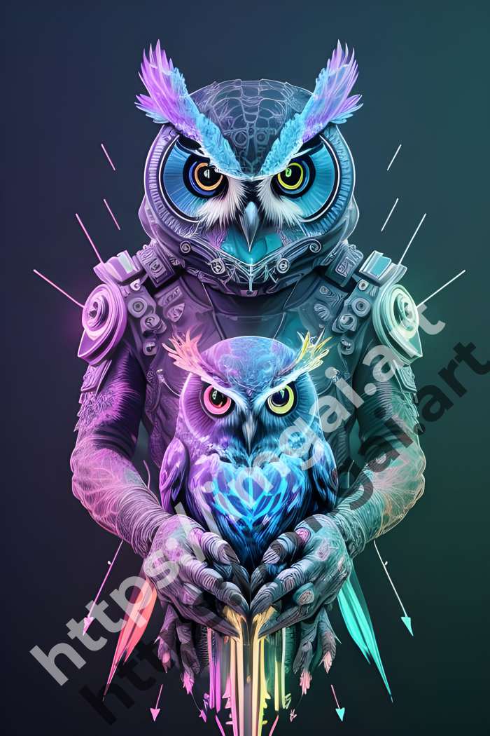  Постер owl (птицы)  в стиле Low-poly. №976