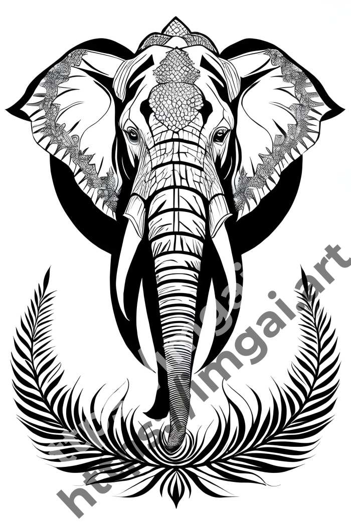  Раскраска elephant (дикие животные). №979