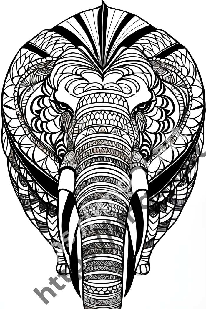  Раскраска elephant (дикие животные). №989
