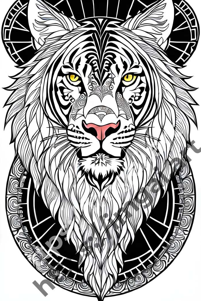  Раскраска lion (дикие кошки). №991