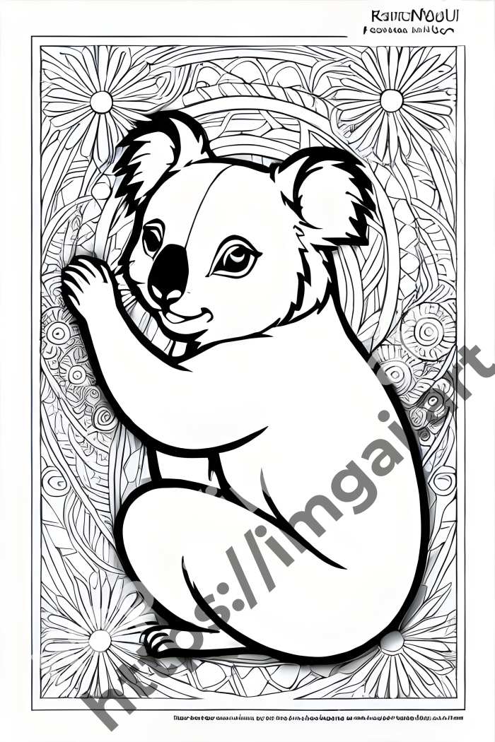  Раскраска koala (дикие животные). №999